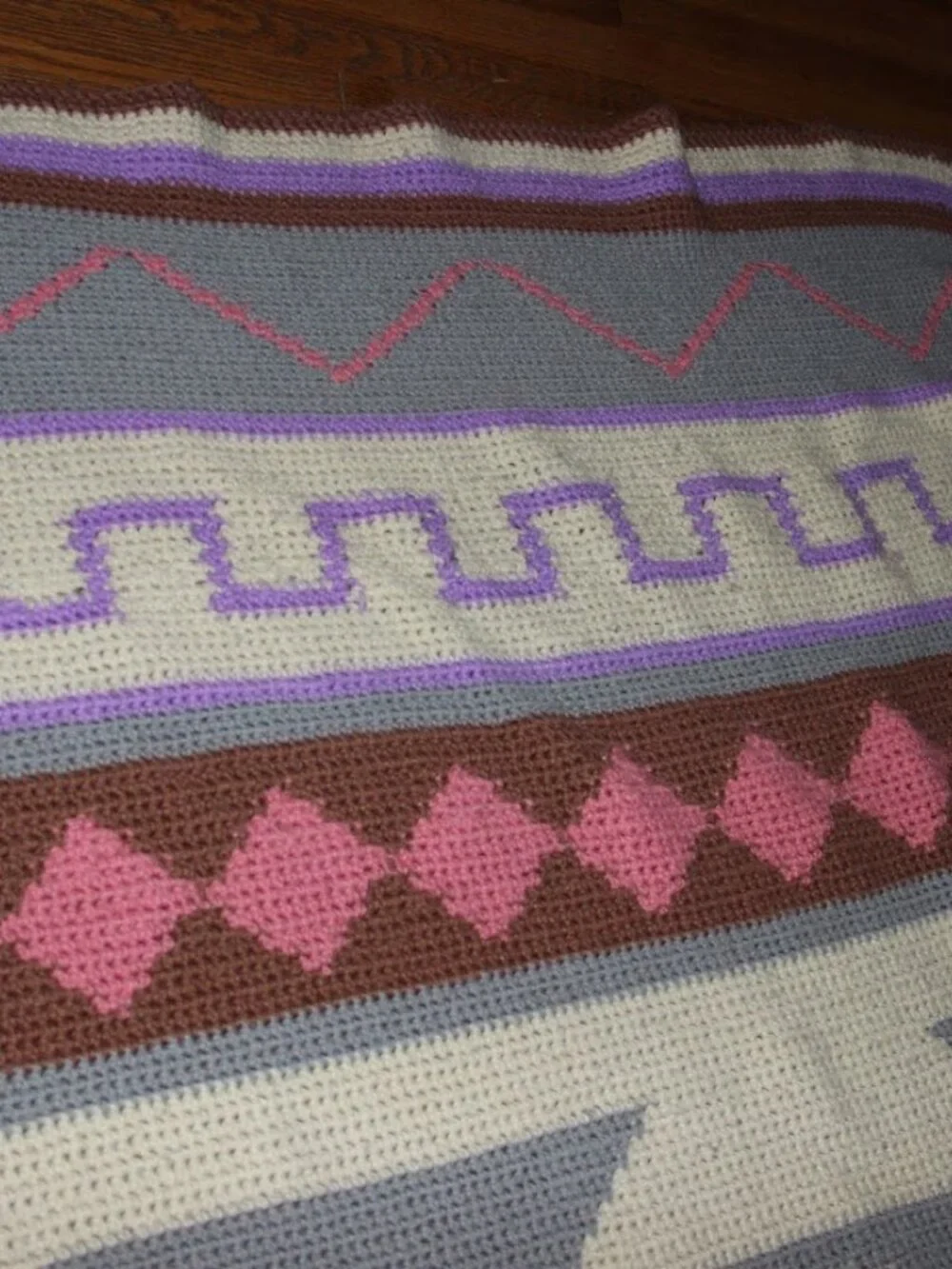 Handmade Southwestern Western Crochet Afghan Blanket 50